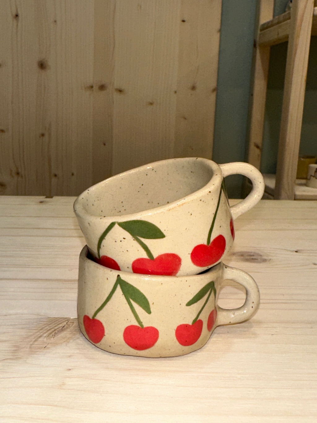 Espresso cup with cherrys