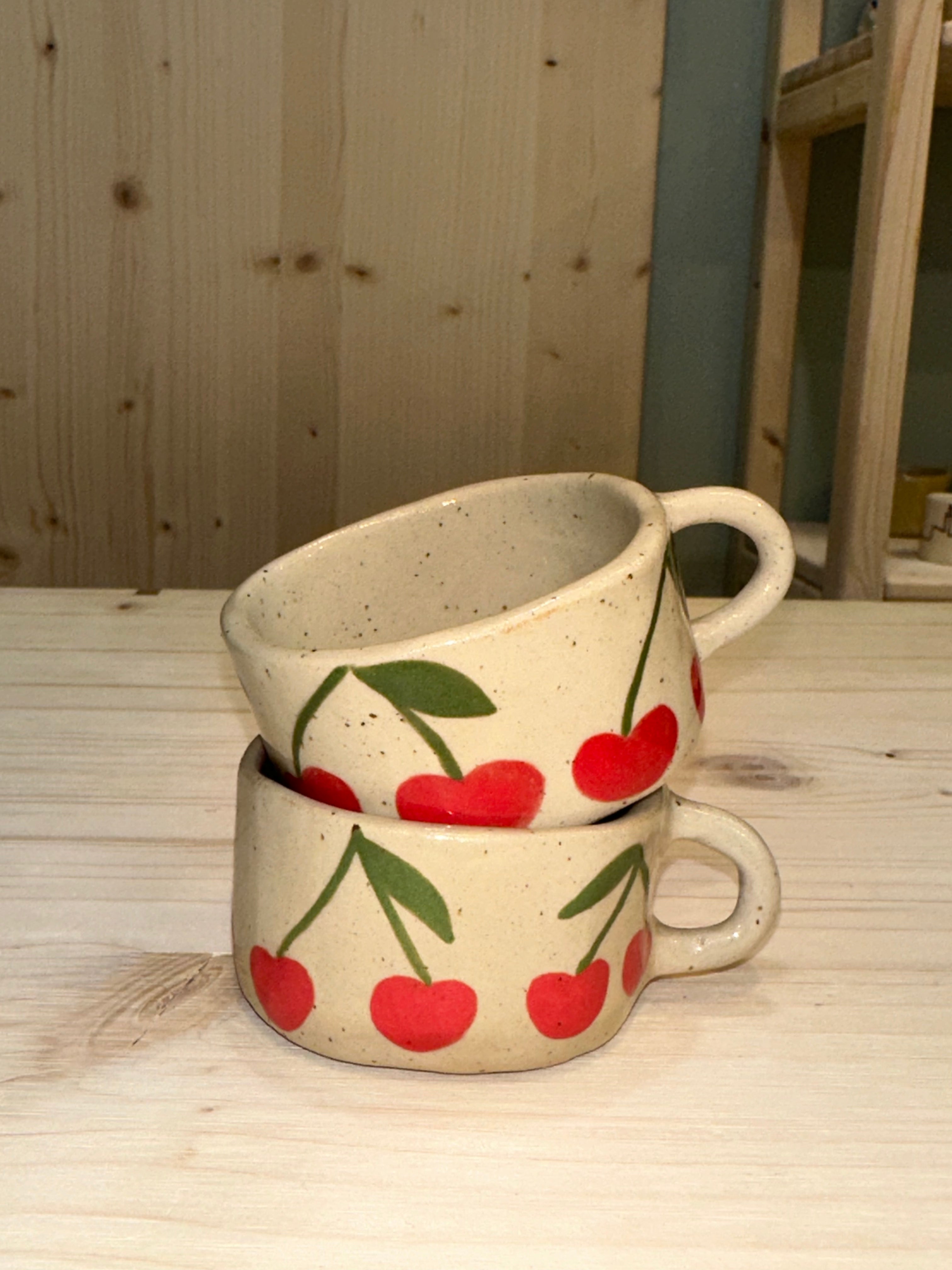 Espresso cup with cherrys