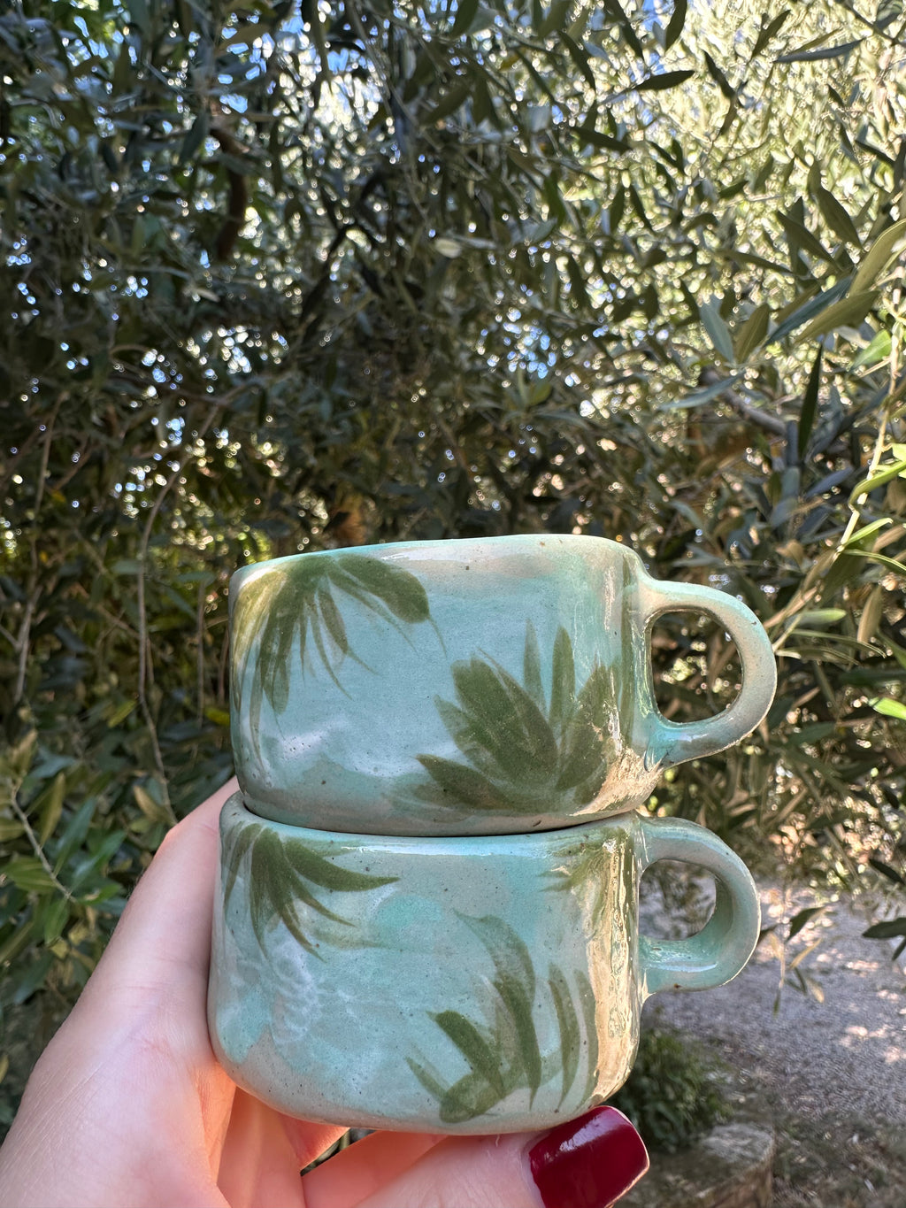 Espresso cup with palms