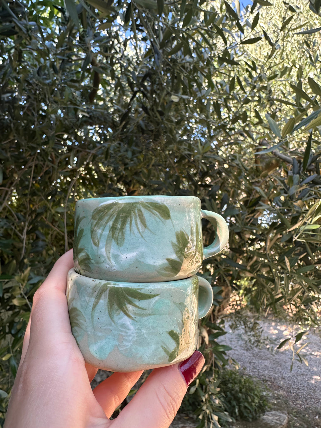 Espresso cup with palms