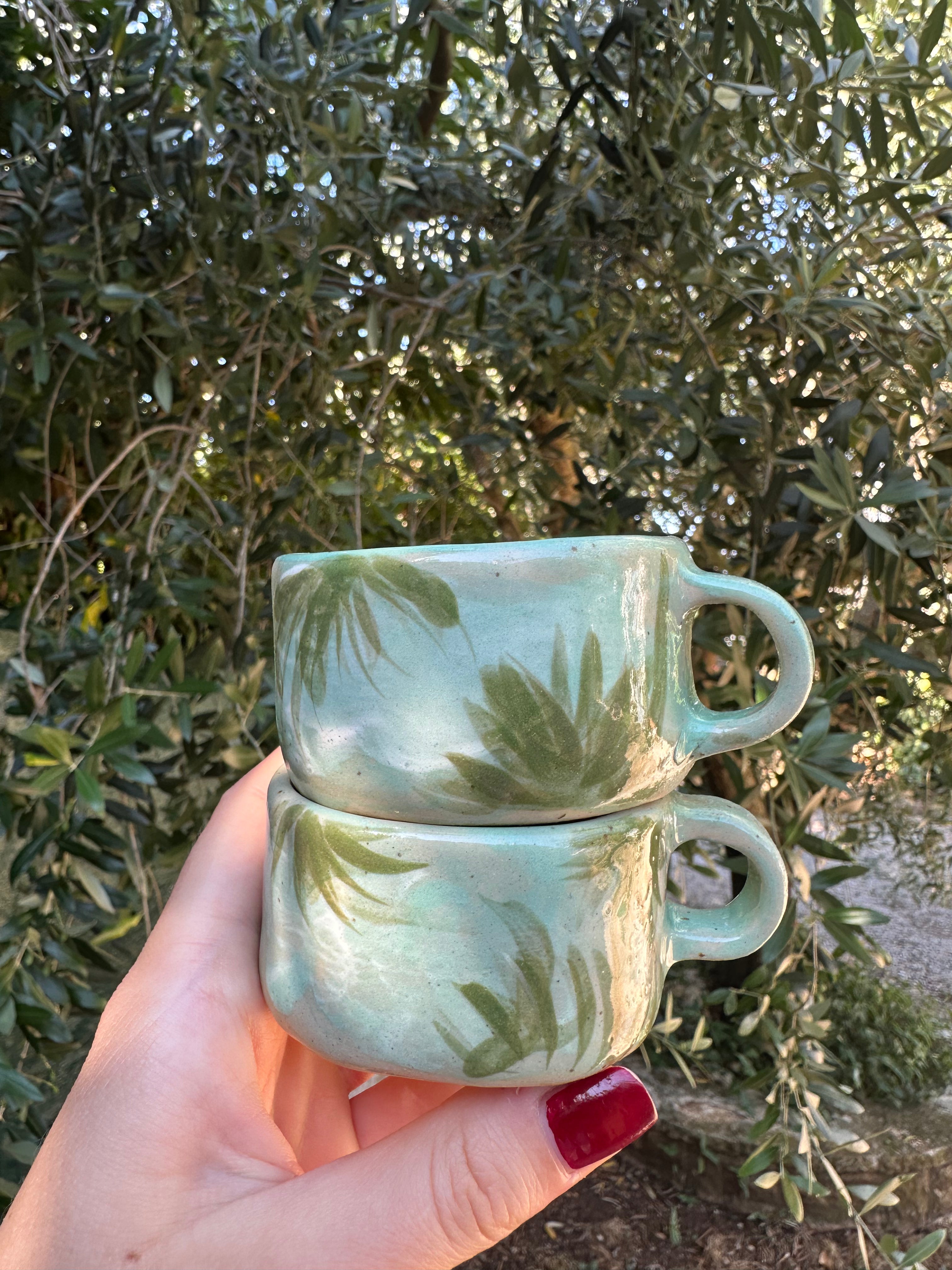 Espresso cup with palms